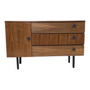 Vintage walnut shoe cabinet – 1960s modernist design
