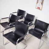 5x Matteo Grassi Freischwinger Stühle MG5 Cuir