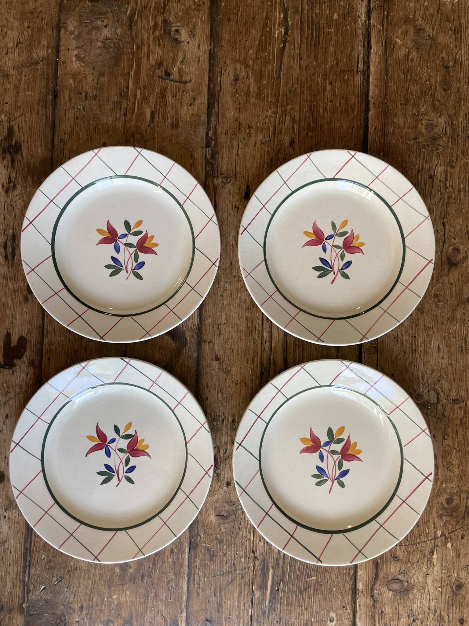 4 flat plates from Gien, Tamaris