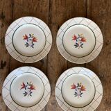 4 flat plates from Gien, Tamaris