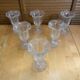 Set of 6 Ice Cream Bowls FIDENZA Moulded Glass Petal Shape Italy #E126