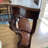 19th century mahogany and white marble console