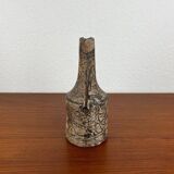 Brutalist vintage studio pottery vase carafe by Gerhard Liebenthron, 1970s.