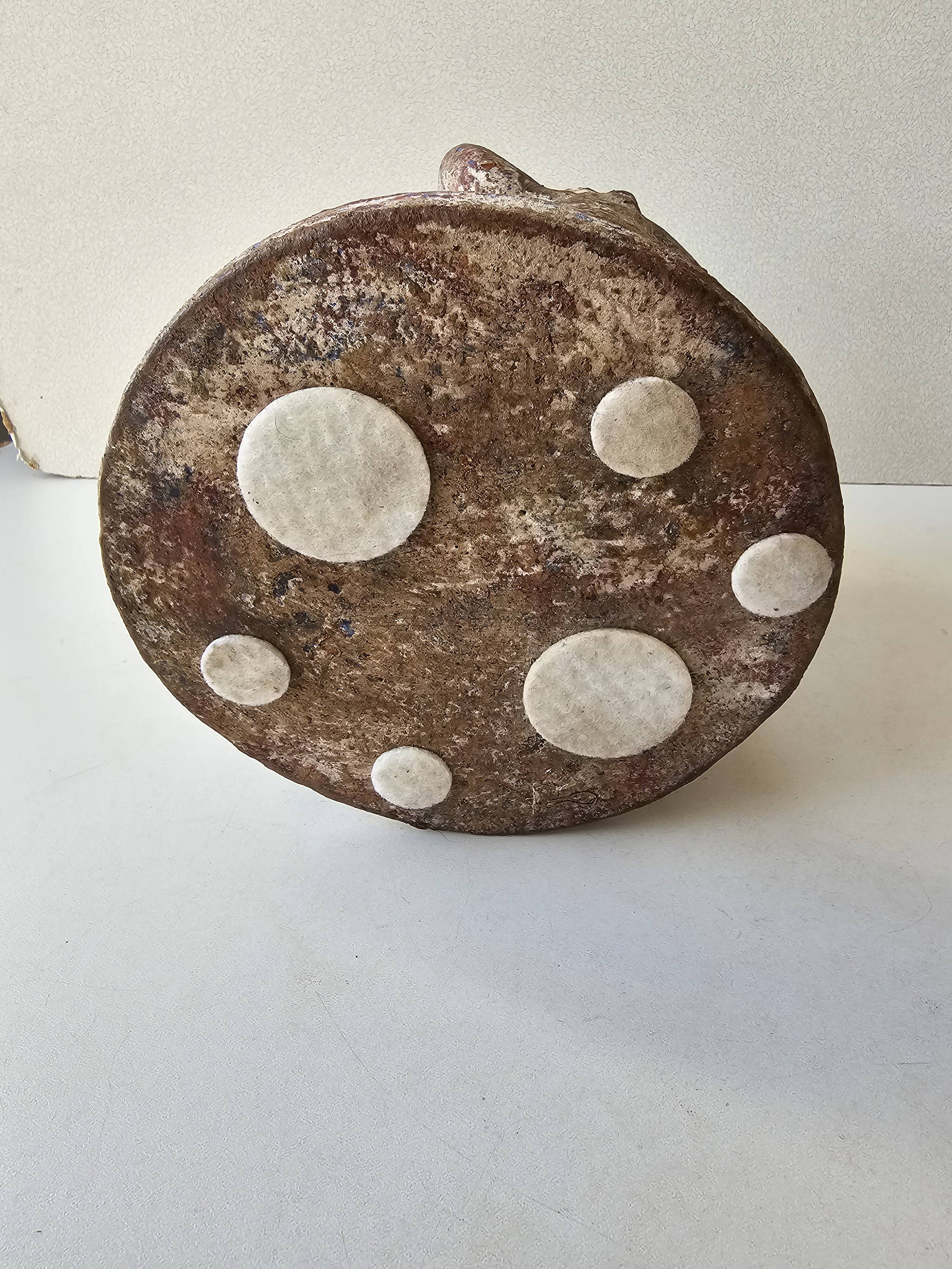 Terracotta Candle Holder Dancing 3 Aztec Characters - Tribal Art