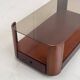 Table basse italienne en bois avec tiroirs 80's
