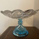 Compotier bicolore en verre moulé