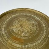 ORIENTAL GUERIDON IN BRONZE AND BRASS XIX EME GRAVEL PLATEAU BEAUTIFUL PATINA