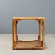 Vintage coffee table in wicker and bamboo, Italy, 1970s-1980s.