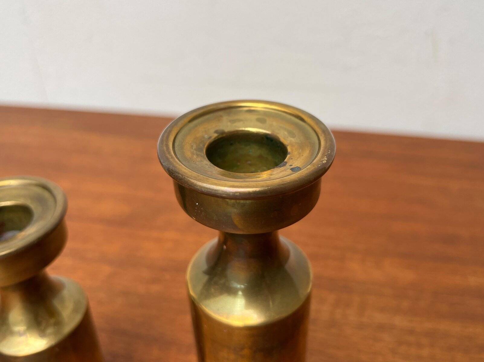 Danish brass candle holders from the mid-century by Boyes Metalkunst, 1960s, set of 2.