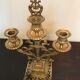 Pair of candelabras or 3-branched chandeliers in gilded bronze late 19th