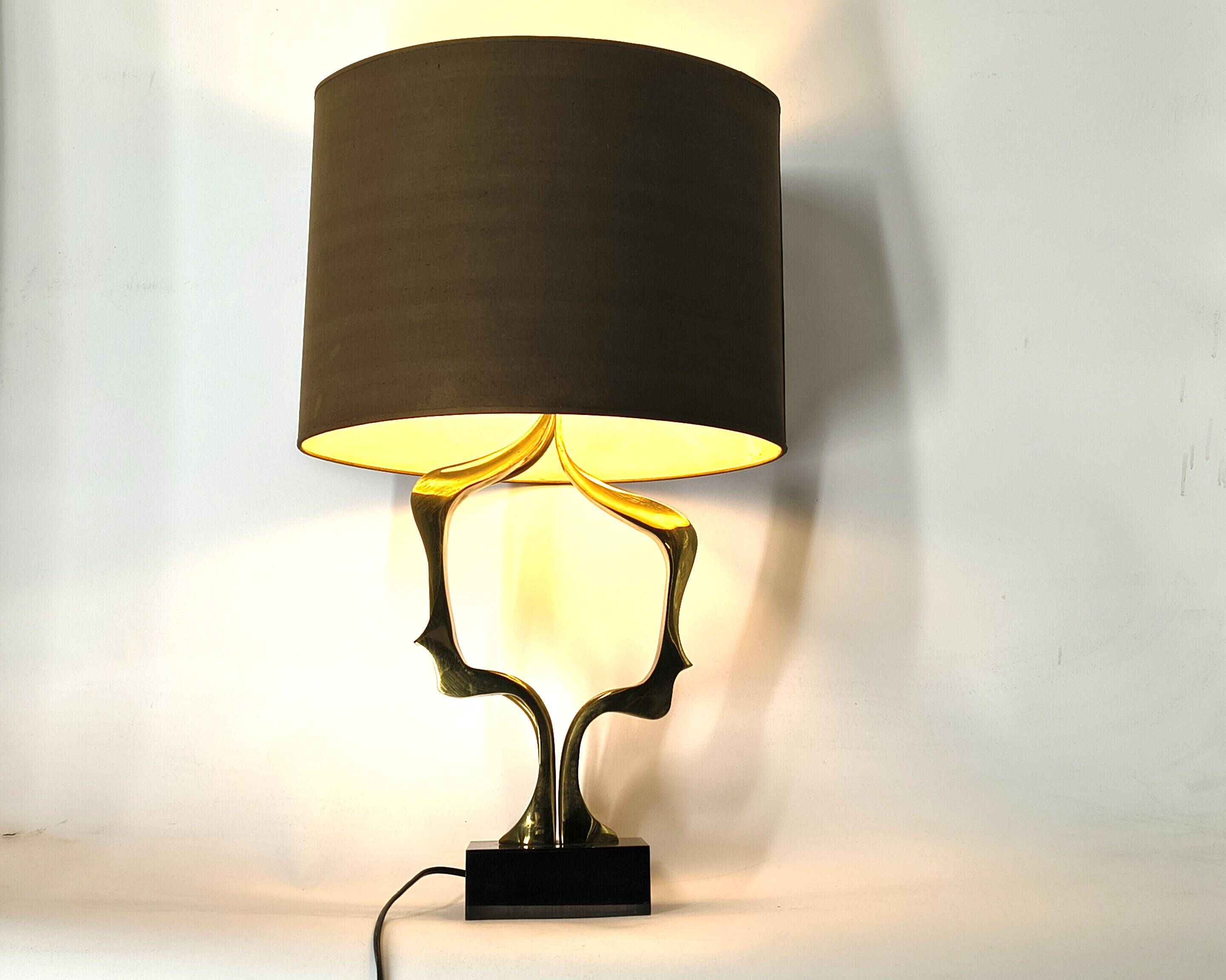 Bronze table lamp by Willy Daro, 1970s