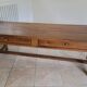 Farm table, solid oak console, late 18th to early 19th century.