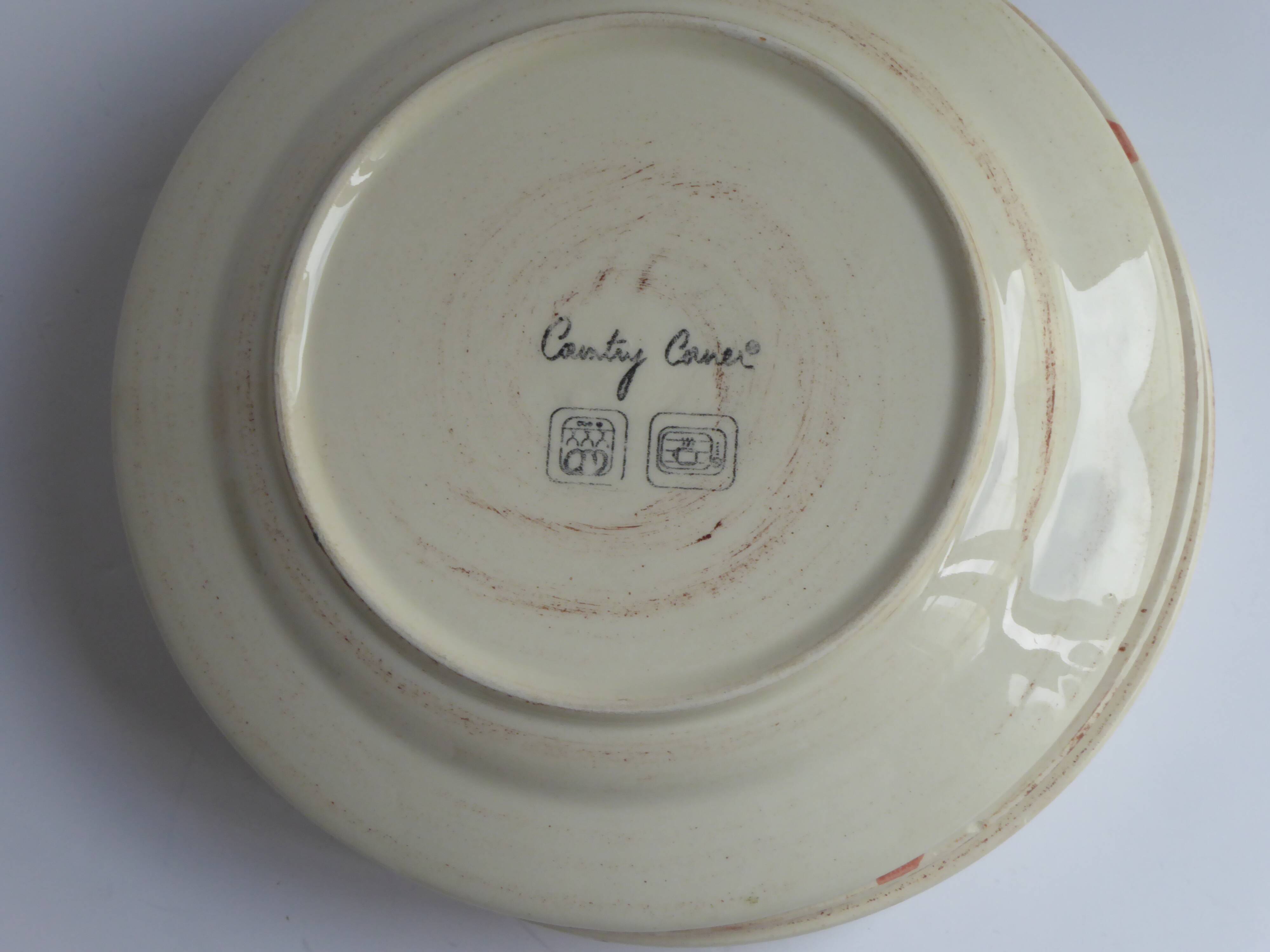 4 plates in old earthenware