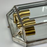 60s 70s wall lamp wall light glass & metal vintage space age design