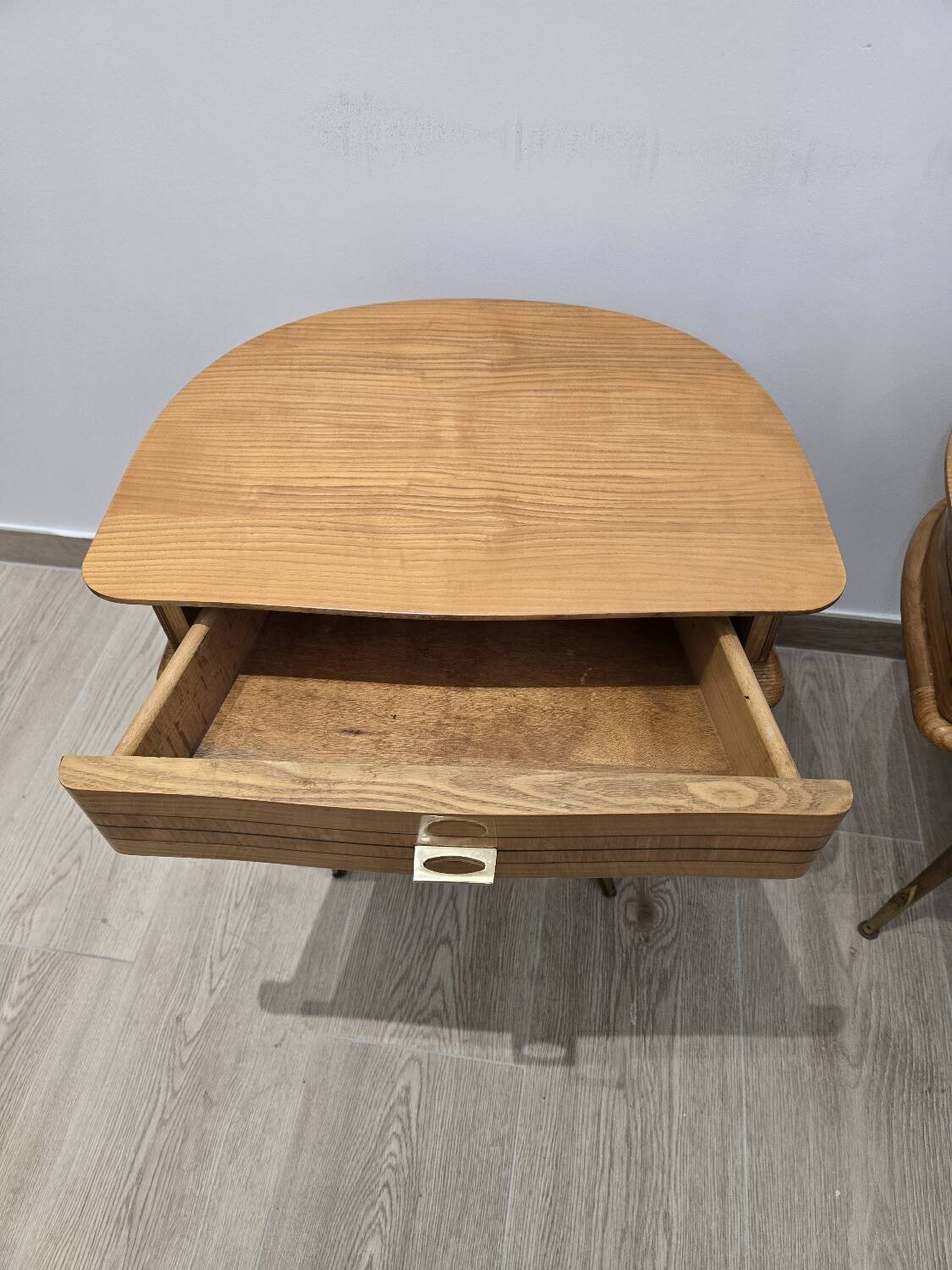 Pair of vintage tripod bedside tables from the 50s