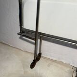 Vintage folding trolley in chromed metal and enamelled trays