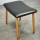 Danish Modern Beech Footstool with Black Vinyl Seat, 1960s