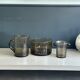 Smoked bubble glass set Bendor