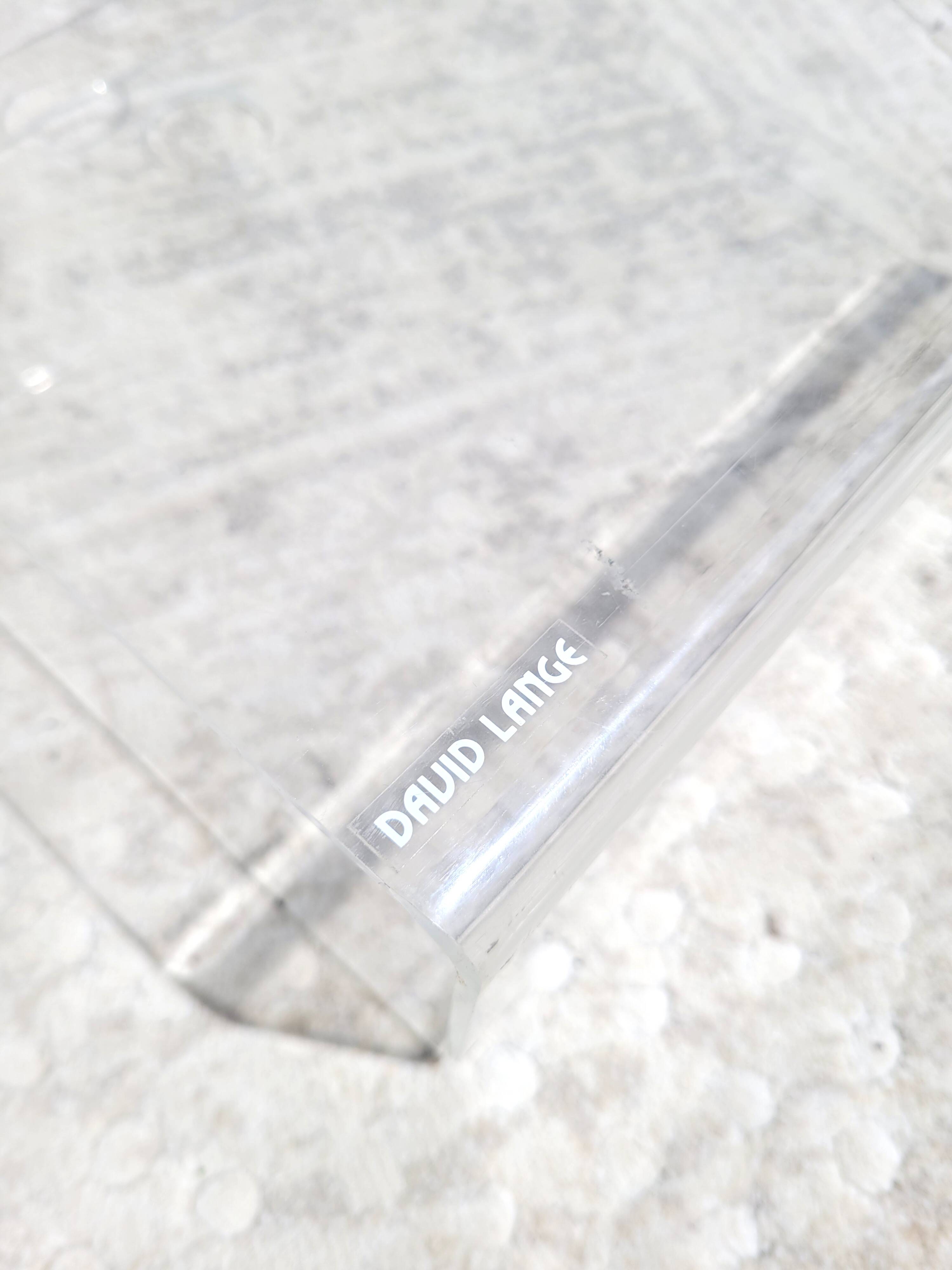 David Lange magazine rack in plexiglass 1980