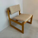 Pair of Michel Mortier armchairs in light wood