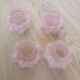 Lot de 4 tulipes roses art déco en pâte de verre