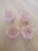 Set of 4 pink Art Deco glass paste tulips