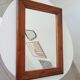 Vintage Art Deco wooden mirror from the 1950s.