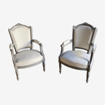 Pair of Louis XVI Style armchairs