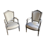 Paire de fauteuils style Louis XVI