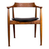 Office chair in elm and teak skai model ST 750 Arne Wahl Iversen 1960.