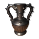 Iridescent black ceramic vase by François Caleca artisan Vallauris
