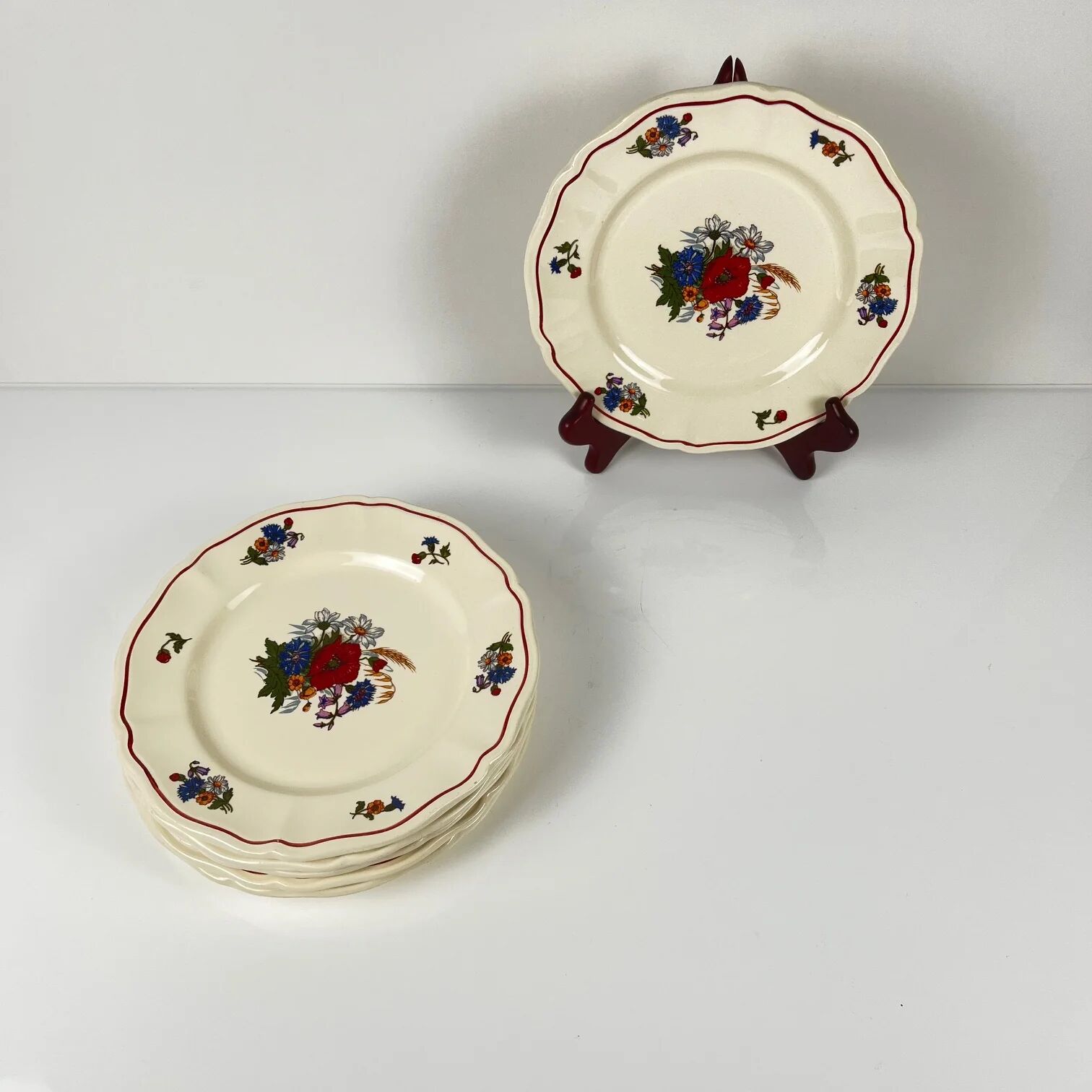 Set of 6 dessert plates "Agreste" Sarreguemines, 20th century.