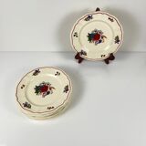 Set of 6 dessert plates "Agreste" Sarreguemines, 20th century.