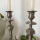 Pair of old silver-plated candlesticks