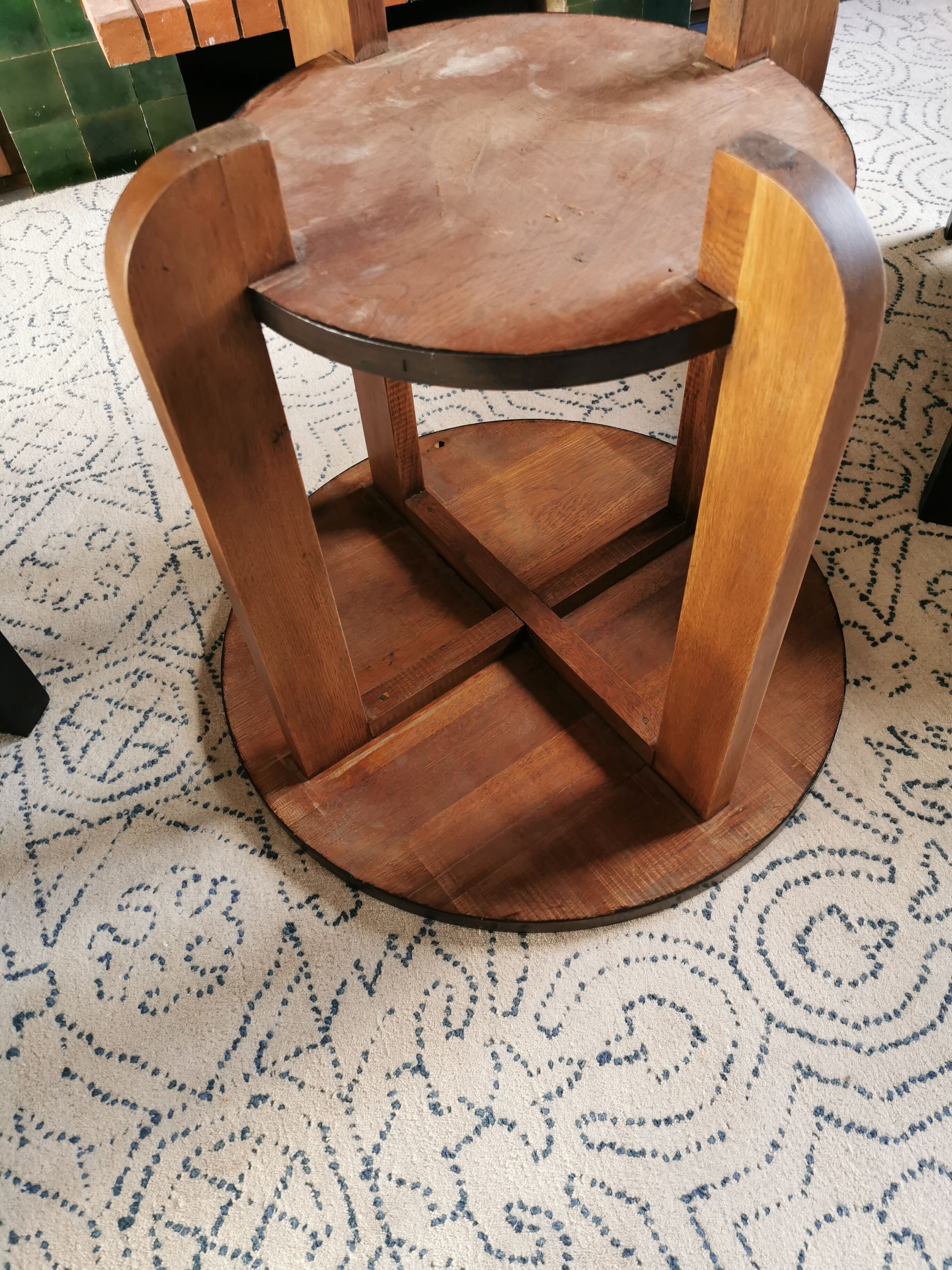 Old wooden art deco table