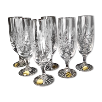 6 flutes in real crystal