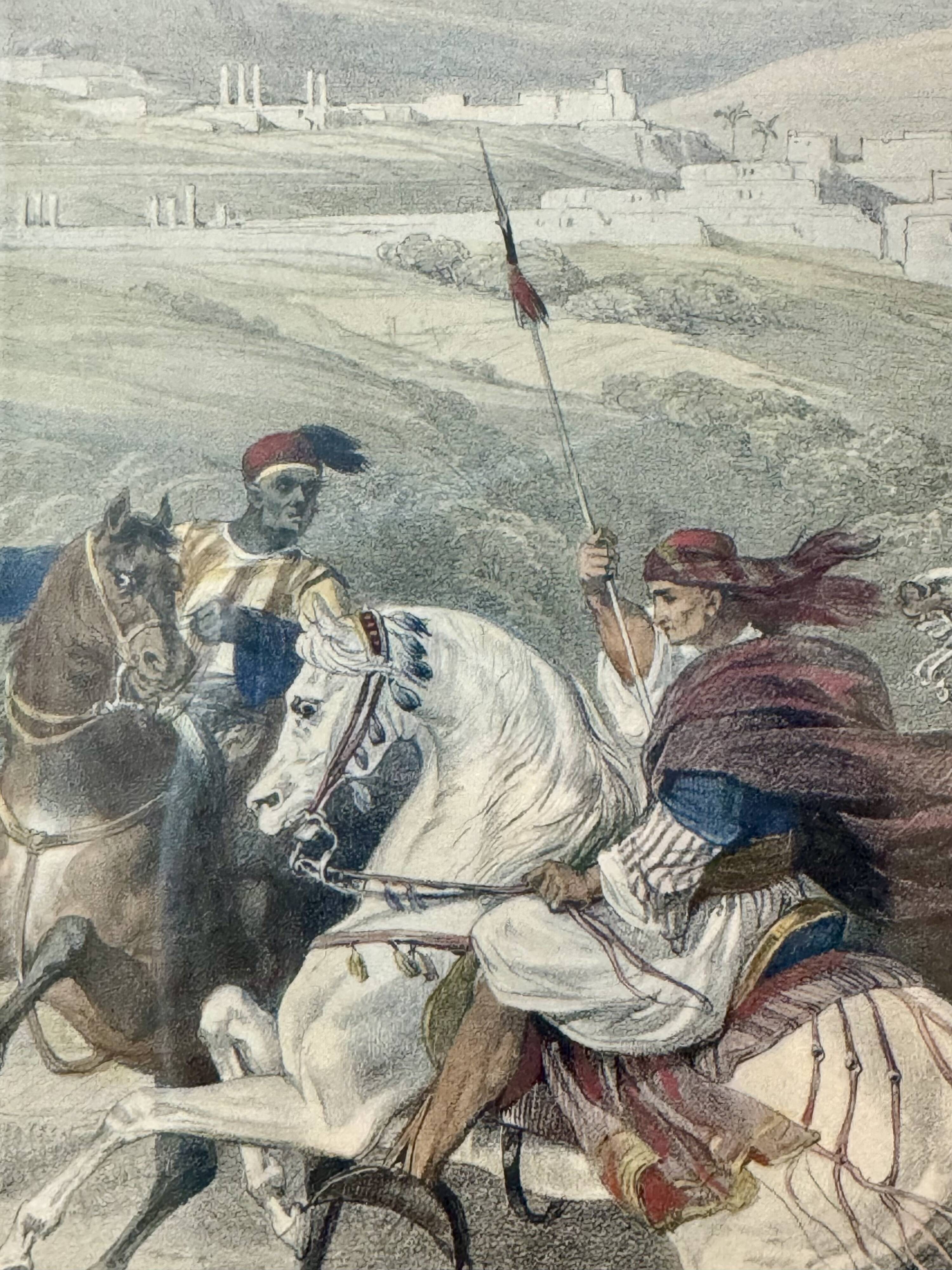 Old orientalist painting, Sebastia, after David Roberts 20th century