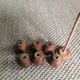 Series of 6 wooden coquetiers