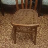 Chaise bistrot en bois et cannage