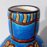 Vase decorated with flowers in enamels of longwy – early twentieth century