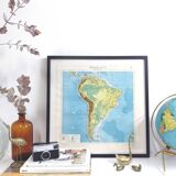 Vintage map of South America from 1950