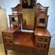 Console d'entrée/coiffeuse vintage édouardienne incrustée – 1900-1910