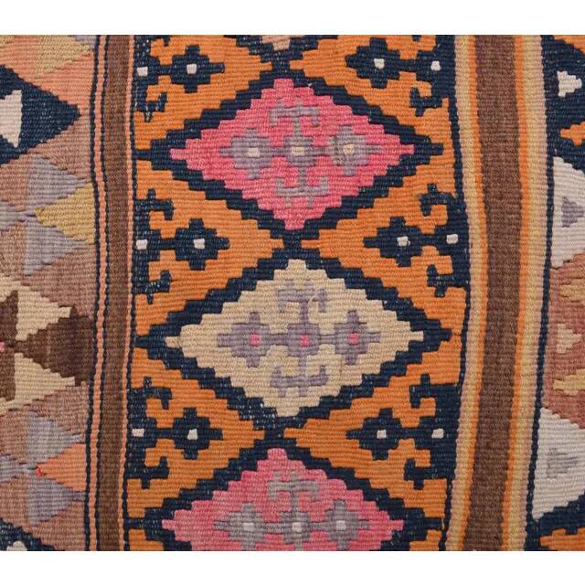 1970s Vintage Turkish Hand-Knotted Wool Cotton Brown Runner Rug 91x355