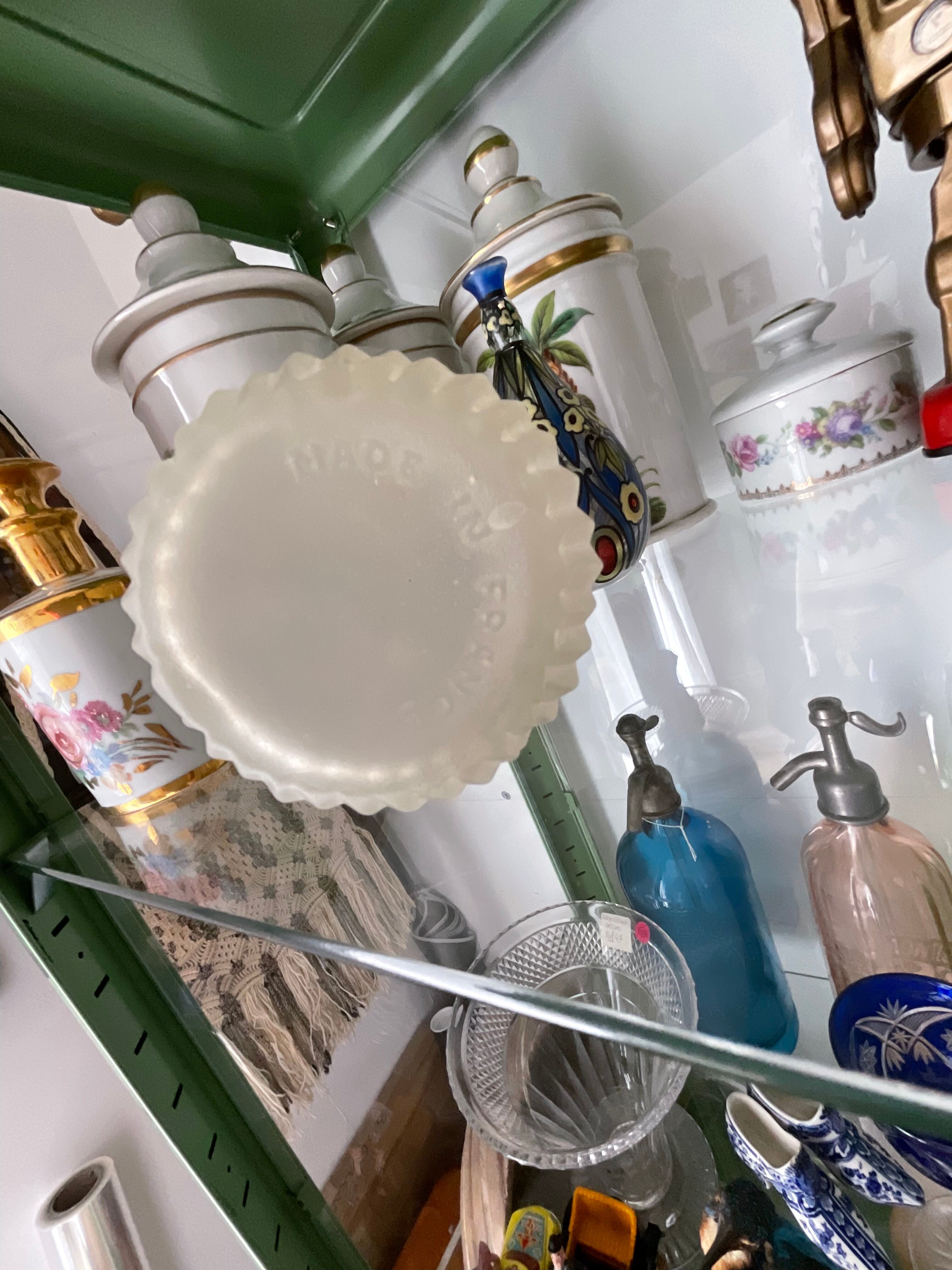 Molded pressed glass vase. Art deco