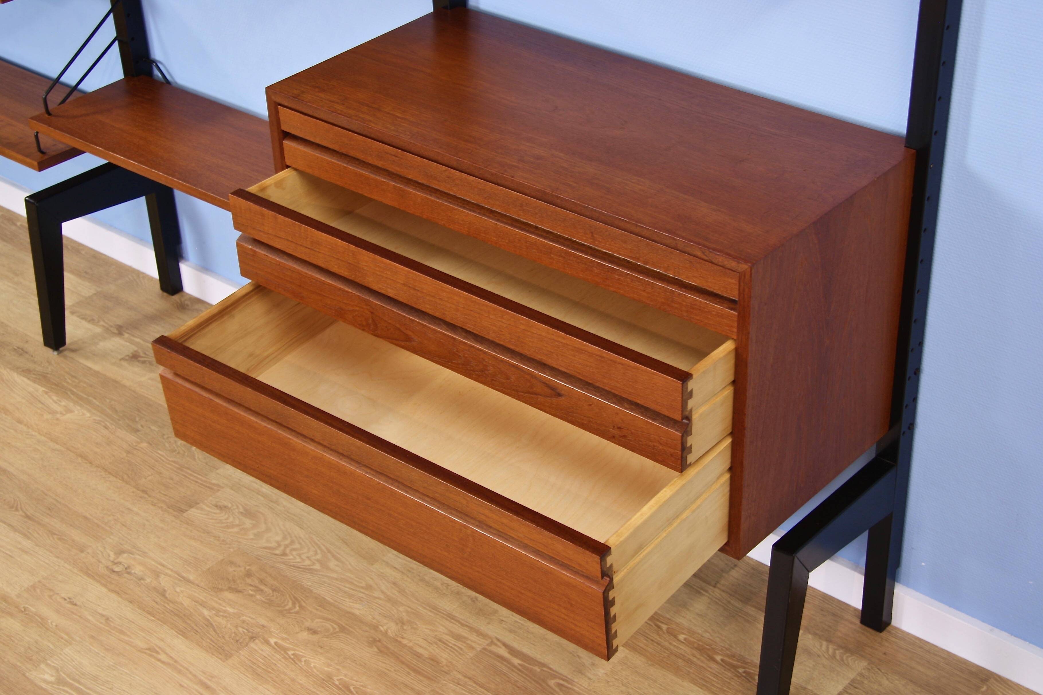 Teak wall unit by Poul Cadovius for Royal System Denmark, 1960s