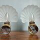 Vintage frosted glass shell wall sconces