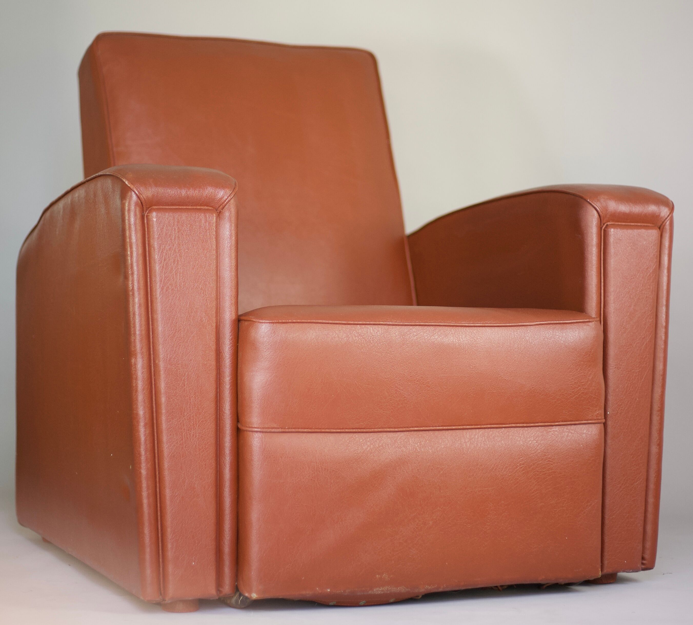 Armchair edited by Airborne, faux leather, France, circa 1950