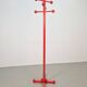 Postmodern Red Stained Beech Coat Rack with Balls, Italy, 1970s