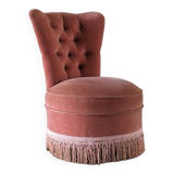 Chauffeuse en velours rose