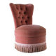 Pink velvet fireside chair